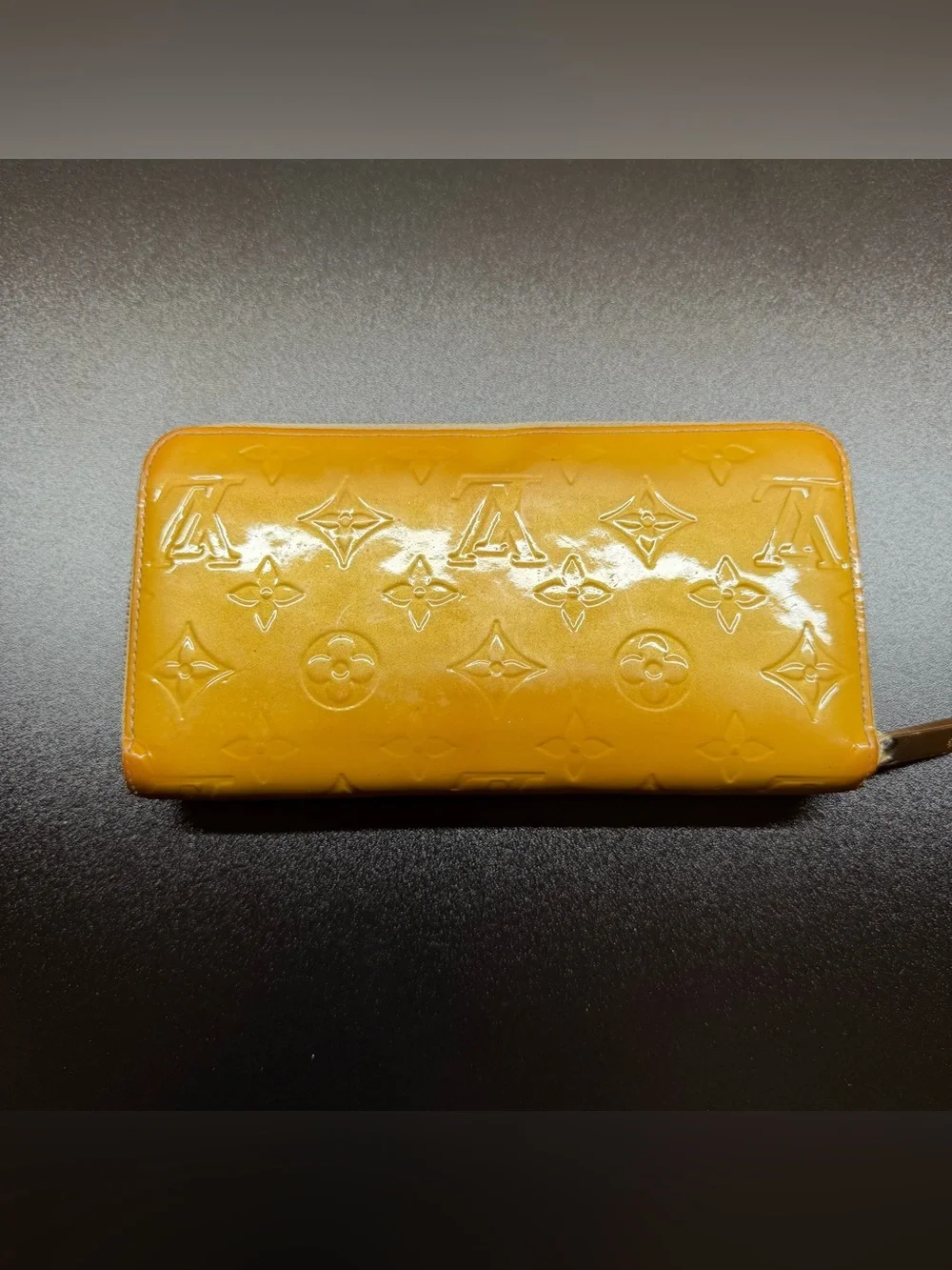 Louis Vuitton Yellow Vernis Zippy Continental Wallet